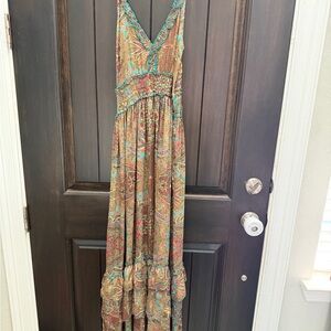 Boutique Bohemian smocked maxi dress